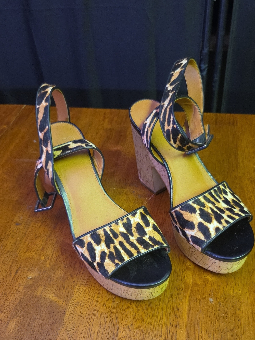 SARTO By Franco Sarto Leopard-Print Platform Sandals - Brown/Black